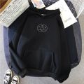 Black Happy Or Sad Fleece Full Sleeves Pull Over Hoodie For Women - Stay Cozy And Express Your Mood With A Fleece Hoodie. 