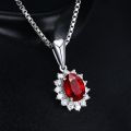 Double Fair Wedding Pendant Necklace For Women Delicate Oval Blue Stone Zircon Silver Color Fashion Jewelry KBN206. 