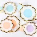 Paper Disc Wide Application Bronzing Flower Shape Paper Plates Decorations. 