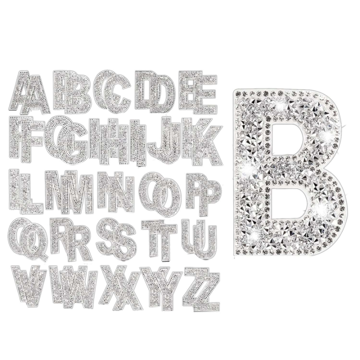 52 Pieces Glitter Rhinestone Alphabet Letter Stickers Set 2.4 Inch ...