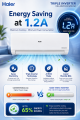 Haier 2 Ton Triple DC Inverter AC Heat & Cool HSU-24HFCD/023WDC(W) | WiFi Smart | Energy Saving 1.2A | AI ECO Mode | Self Clean | R32 Refrigerant | UPS Enabled Air Conditioner. 