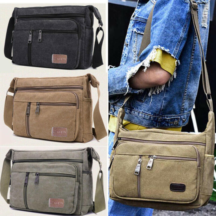 Retro Men's Canvas Shoulder Messenger Bag Crossbody Satchel Travel Man's Bags