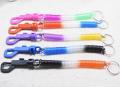 Pack of 12 Plastic Coil Spring Keychain with Plastic Hook, Retractable spiral Cord Keychain. 