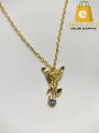 Golden Stainless Steel Eagle Pendant With Silver Stone/Necklace for Women/Girls. 