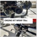 Engine Kit BLACK SHINE Color Sticker 16 pcs Vinyl Wrap Waterproof for 70cc Motorcycles Universal. 