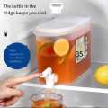 3.5L Drink Dispenser For Fridge Beverage Water Dispenser With Spigot Juice Containers With Lids For Fridge Parties And Daily Use BPA FREE. 