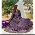 Trendy Launch Stitched printed 3pc Maxi dress for women and young girls. 