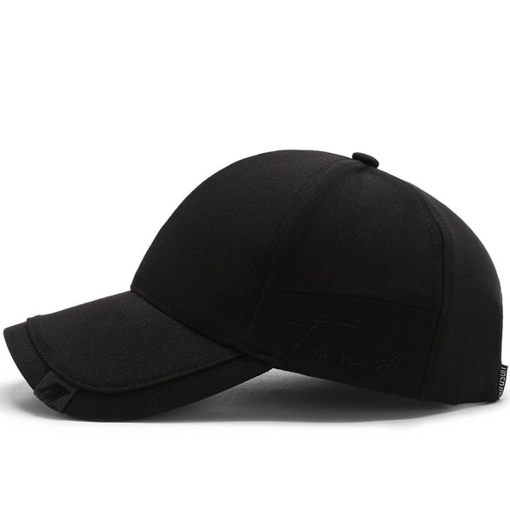 Short%20Brim%20Baseball%20Hat%20For%20Men%20Solid%20Color%20Duck%20Tongue%20Cap%20Cotton%20Casual%20Sun%20Visors%20Fashion%20Male%20Peaked%20Caps%20-%20Image%205