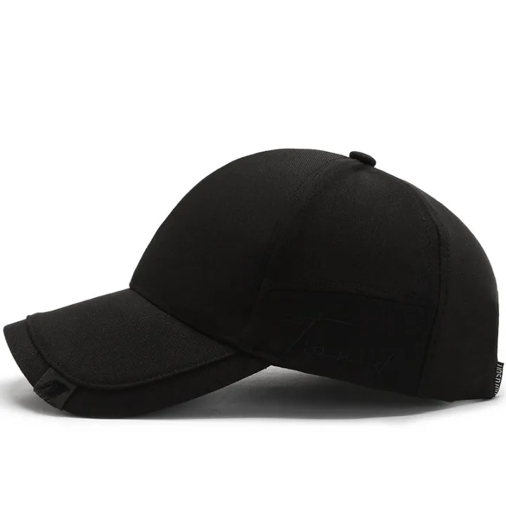 Short%20Brim%20Baseball%20Hat%20For%20Men%20Solid%20Color%20Duck%20Tongue%20Cap%20Cotton%20Casual%20Sun%20Visors%20Fashion%20Male%20Peaked%20Caps%20-%20Image%205