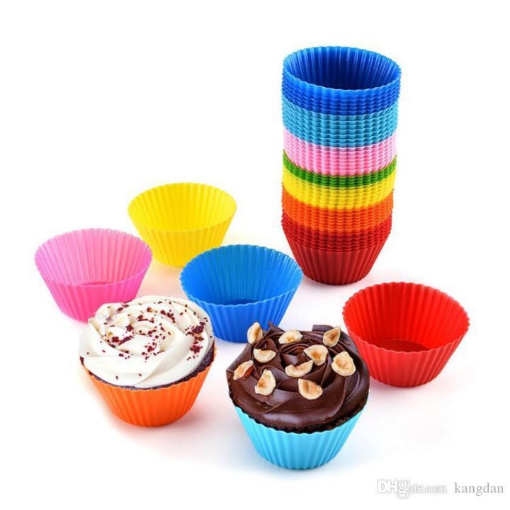 Silicone Round/Square/Star/Heart Shape Cupcake Mold Muffin Baking Bakery Tools Bakeware Kitchen - 6 Pcs
