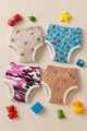 Reusable Cotton-Polyester Blend Baby Training Pants, Adjustable Leak-Proof Design, 0-18kg, Fits 0-3 Years - Animal/Car/Transport Print. 