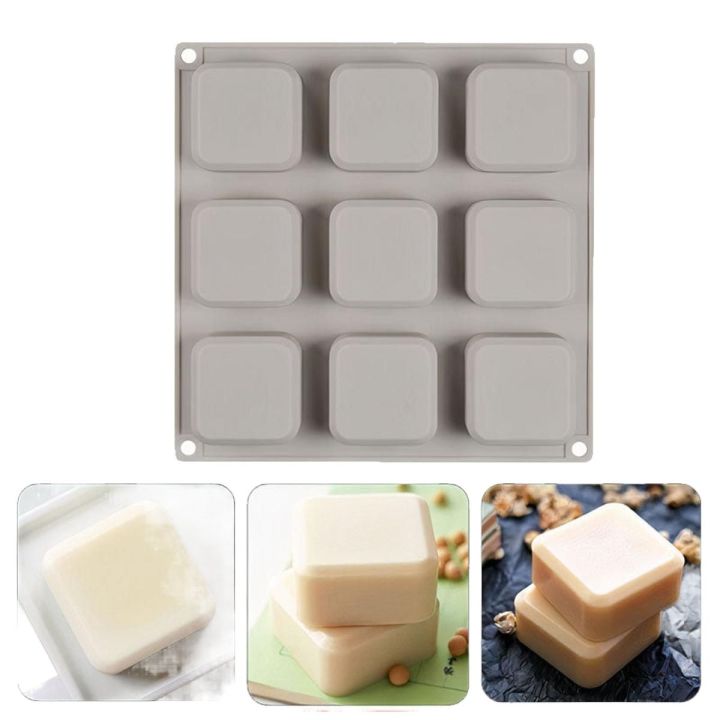 Square Shape Silicone Brownie and Soap Mold 9 Cavity