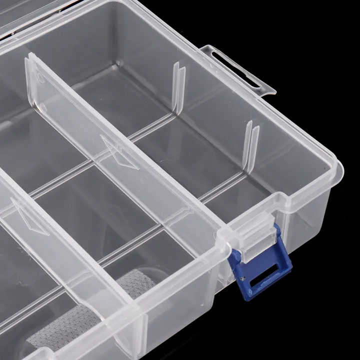 Adjustable%20Double%20Layer%20Component%20Organizer%20Storage%20Box%20F240%208%20Grid%20Tool%20Container%20with%20Double%20Buckle%20Clear%20White%20by%20Electrica%20-%20Image%207