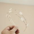 New Double Layer Metal Hairband Flower Pearl Headband for Women Headwear Shiny Rhinestone Hair Band Hoop Hair Accessories. 