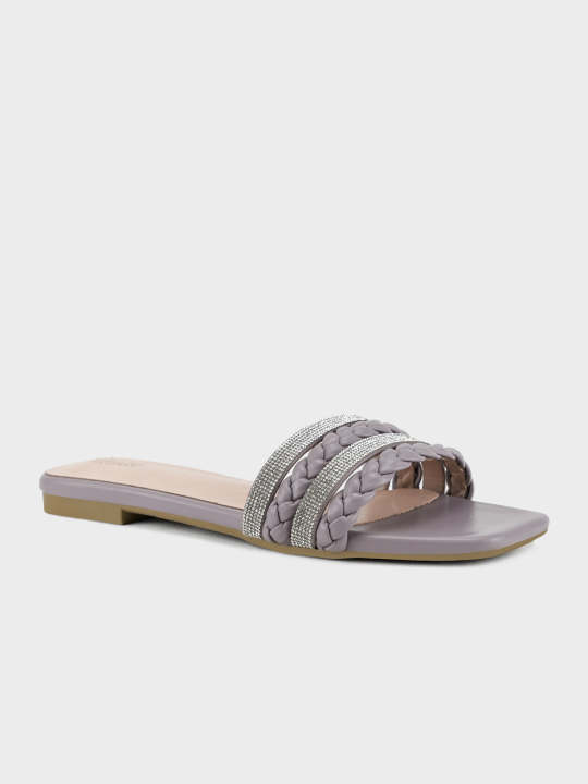 Unze London Womens "STEPCHIC" Flat Casual Slippers For Women - Slippers For Women