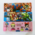 Double Sided Fancy Geometry Box With Different Character spiderman batman marvel avengers  | With Sharpener. 