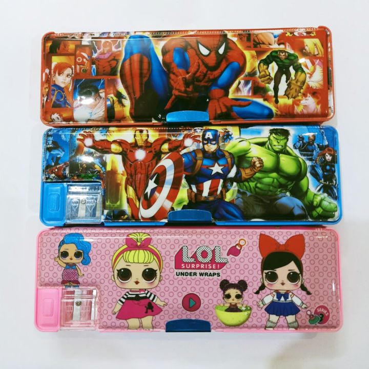 Double%20Sided%20Fancy%20Geometry%20Box%20With%20Different%20Character%20spiderman%20batman%20marvel%20avengers%20%20%7C%20With%20Sharpener%20-%20Image%203