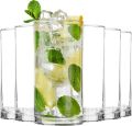 Fast Forward Unbreakable Plastic Tumblers (Set of 6) - BPA-Free Acrylic Glasses for Home & Outdoors - Stackable, Reusable, Lead-Free, and Dishwasher Safe - Clear Plastic Drinking Glasses (355ml & 474ml). 