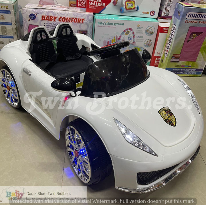 Kids Electric Car Remote and Self-Drive, Door Open Push Start With Music USB Option, 2 Battery 2 Motors, Front, Back, Both Side Also In Tire & Mirrors  Colorful lights With Poems Music Double Sitting Space Imported Made With Swing Option