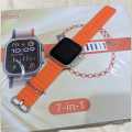 T5S smart watch with 7 Different straps in rendom colour | 42mm Big HD Display | Bluetooth calling - Touch watch - 7straps. 