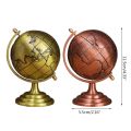 T8WE Vintage Metal Globe Iron Art Antique Retro Rotating Earth Geography World Globe Model with Base Educational Decoration. 
