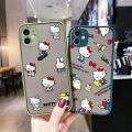 JIUMOO For OPPO A57 Case Cartoon Cute Kitty Cat Side Edge Square Casing Design Soft Cases Silicone Patten Frosted Transparent Hard Full Cover Camera Shockproof Protection Phone Case. 
