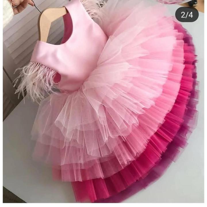 Birthday Theme Pink Barbie Dress For Girls - Premium Quality, Stylish And Fun Dress For Special Occasions