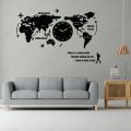 Gift City Presents 3D Wooden World Map Clock in Black - Stylish Wall Clock for Home & Offices. 