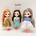High Quality 3pcs 17cm Set Bendable Joints Doll For Girls/ Mini 3D Eye Dolls Cute Dress Up & Accessories BJD Doll with Gift Box/ 12 to 15 Moveable Joints Cute Dresses Perfect For Gifting. 