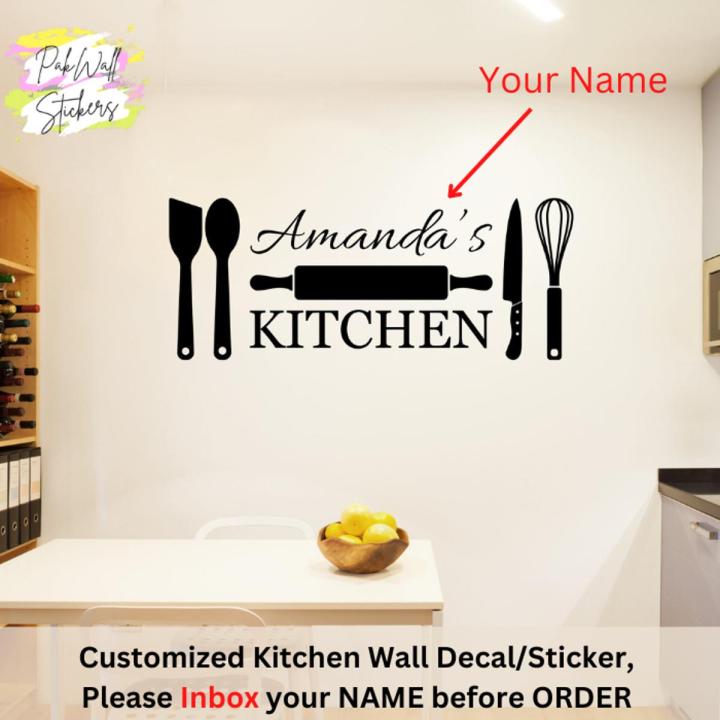 Personalized Kitchen Wall Decal, Kitchen Decals Wall, Kitchen Decal Sticker, Personalized Decal Wall, Personalized Decal Stickers