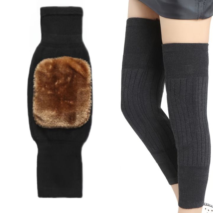 Unisex Winter Wool Elastic Knee Brace Pads Leg Warmers Winter Warm Breathable Thermal Knee Warmers Sleeve Knee Pads for Women Men Outdoor Sports