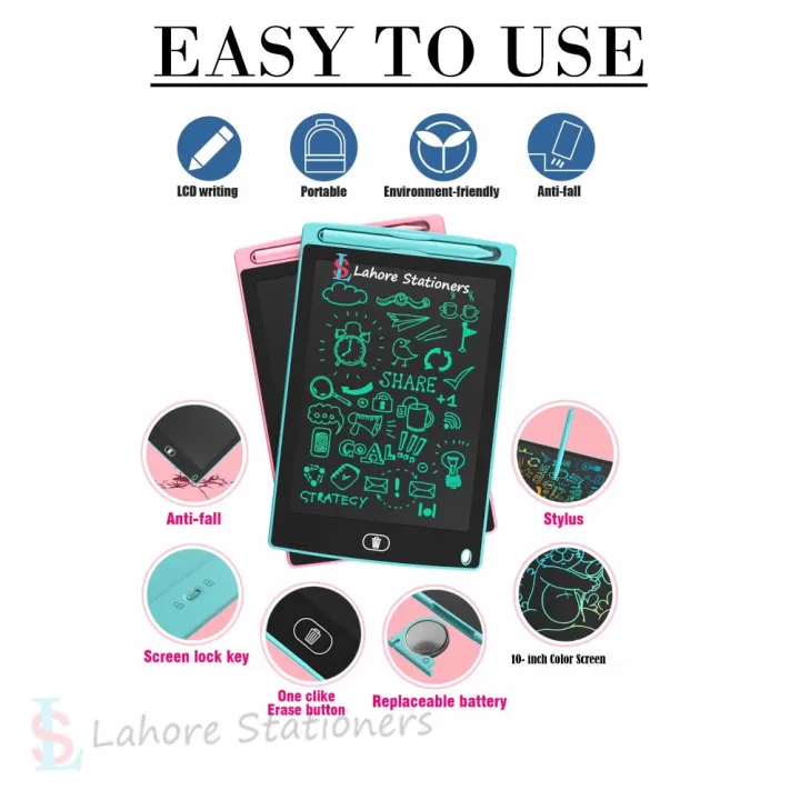 10%20Inch%20LCD%20Writing%20Tablet%20Drawing%20Board%20For%20Kids%20-%2010"%20Electronic%20Tablet%20With%20Digital%20Pen%20For%20Kids%20-%20Image%202