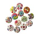 10Pcs 2 Holes Plastic Buttons Craft Handmake Scrapbooking Sewing Clothing Accessories 15mm Buttons Flower Painted Sewing Crafts-KS. 