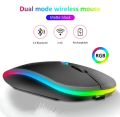 HP W10 Wireless RGB Rechargeable Mouse – Bluetooth & 2.4G Dual Mode, Silent Click, Adjustable DPI, Ultra-Thin Slim Design by Ecoelec. 