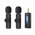K35 Professional Wireless Dual Microphone 3.5mm Round Jack Automatic Noise Reduction Lavalier Microphone Lapel For Camera Recording. 