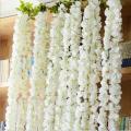 NS Collection-3 heads White Wisteria Garland Hanging Flowers Best for home decoration. 