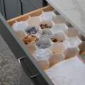Bee Neat Honeycomb Drawer Organizer for Socks, Underwear, Bras, Panties, Baby Clothes - Adjustable Dresser Drawer Storage. 