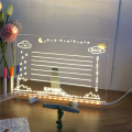 LED Note Board, Glowing Acrylic Message Marker Board with Light, Board Note Illuminated White Board (7.9 X 7.9In) Easy to Use. 
