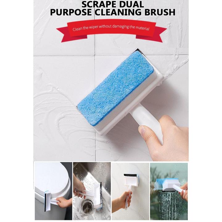 Imported Quality Glass scraper cleaning tool wall brush bathroom tile window mirror artifact wiper Car Windshield Glass Cleaner Kitchen Cleaning Bathroom Toilet Kitchen Glass Wall Cleaning Bath Brush Handle Sponge