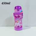 Girls Favourite Creative Character Imported Water Bottle with Straw BPA Free Clear Plastic Water Bottles For School Kids 450ml. 
