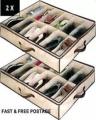 Pack Of 2 - Amazing Shoe Rack Shoe Shelf Shoe Storage + Shoe Under Bed Closet Organizer. 
