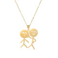 Cute Doodle Stickman Finger Stainless Steel Couple Necklaces Funny Doodle Pendant BFF Couple Chain Necklace Women Men Jewelry. 