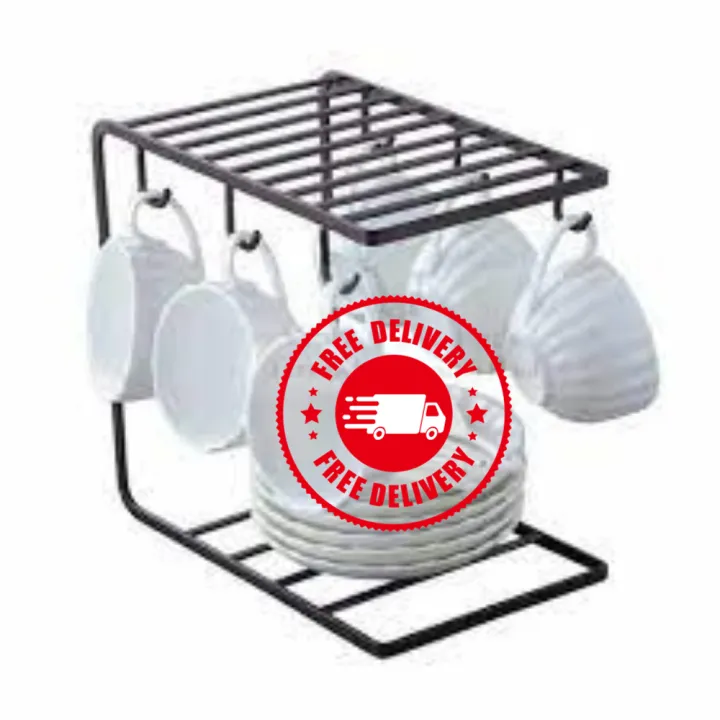 6%20Hook%20Metal%20Mug%20Rack%20Cup%20Holder%20with%202-Tier%20Storage%20Shelf%20for%20Kitchen%20Counter,%20Coffee%20and%20Tea%20Cups%20Organizer,%20Space-Saving%20Drinkware%20Display%20Stand%20-%20Image%205