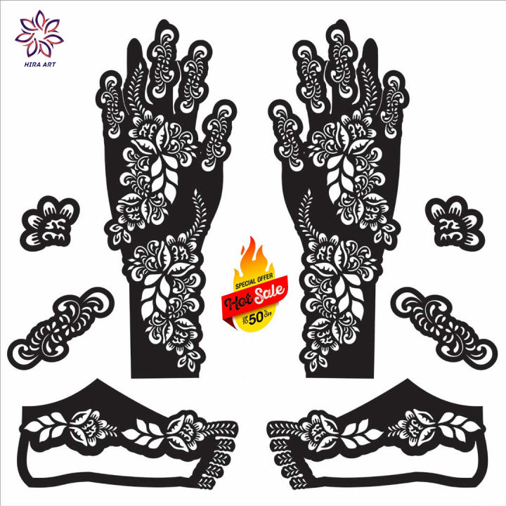 Bridal%20Mehndi%20Design%20Stencils%20Hand%20and%20Foot,%20mehndi%20stickers%20-%20Image%202