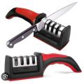 3-in-1 Knife Sharpener Set with Ceramic Peeler | 3-Stage Blade Sharpener & Non-Slip Handle. 
