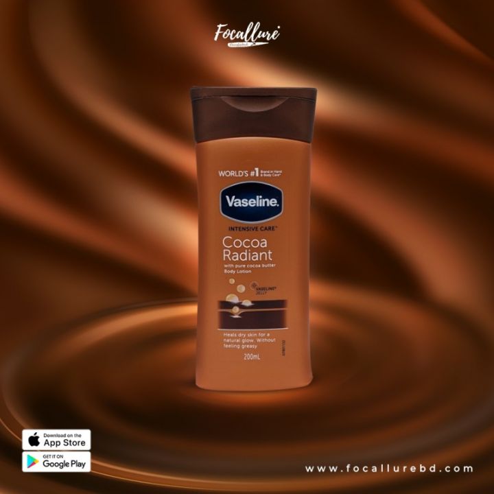 Vaseline Intensive Care Cocoa Glow And Shea Butter Radiant Baby Lotion 200 ML - For Dry Skin | For Men And Women