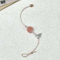 The same new Chinese style pink peony and bamboo leaf handmade woven thin rope bracelet for sweet girls. 