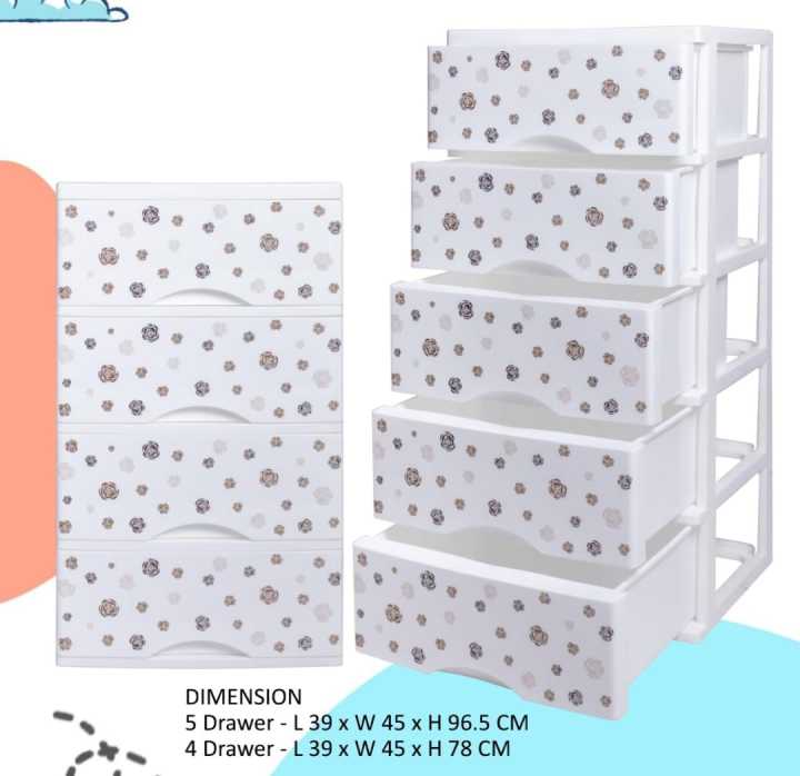 4 layer and 5 layer drawers-Printed cabinet baby clothes & toys storage