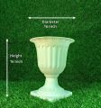 Copa Plastic XL Size Roman Style Pot Gardening Pot Vase Planter With Base Indoor And Outdoor Long Design - White. 
