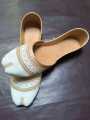 White Khussa for Girls - Stylish and Comfortable Casual & Party Footwear, Eco-friendly, Durable, Trendy Design. 
